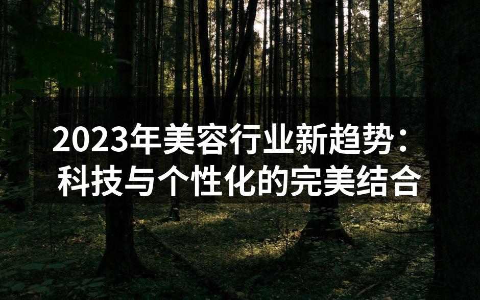 2023年美容行业新趋势：科技与个性化的