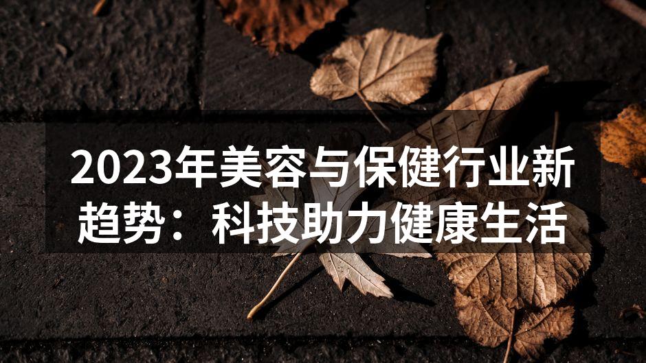 2023年美容与保健行业新趋势：科技助力